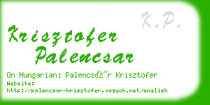 krisztofer palencsar business card